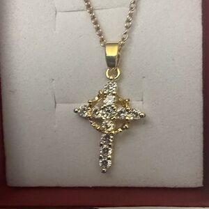 Gold Cross Pendant Necklace